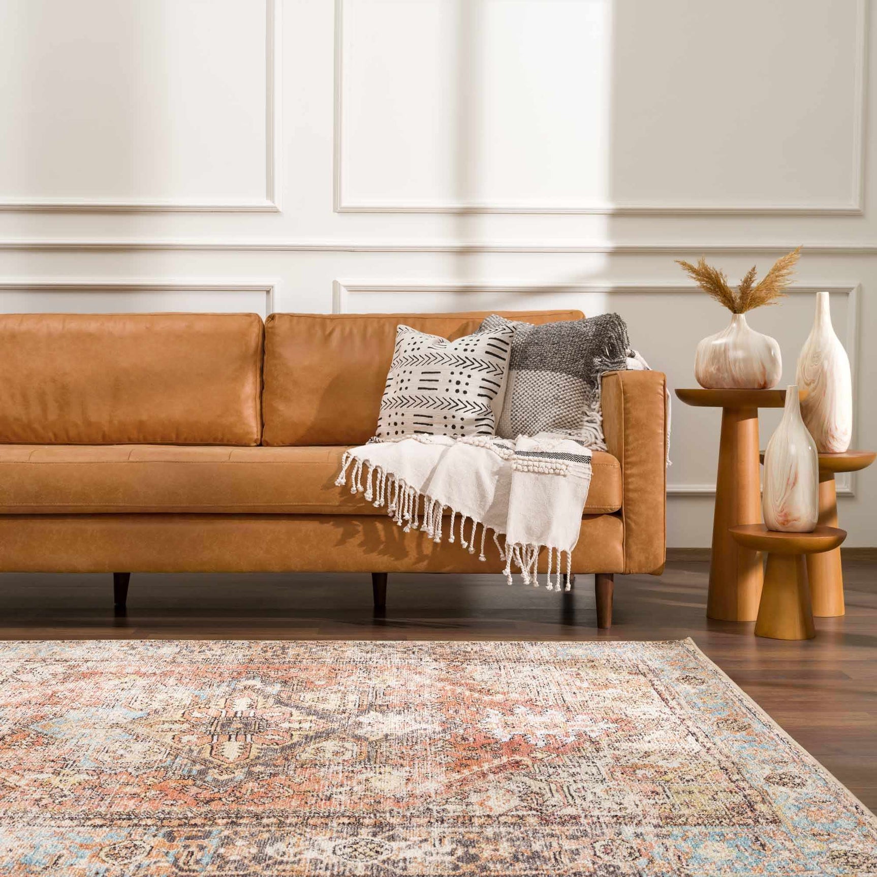 Beck Peach Washable Area Rug - Clearance - Ornate Home