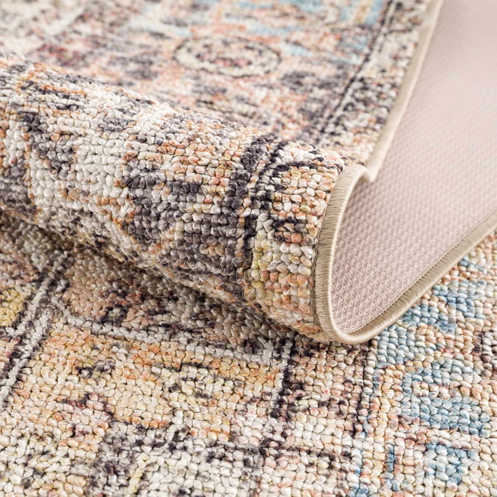 Beck Peach Washable Area Rug - Clearance - Ornate Home