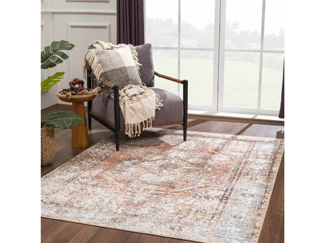 Beck Peach Washable Area Rug - Ornate Home
