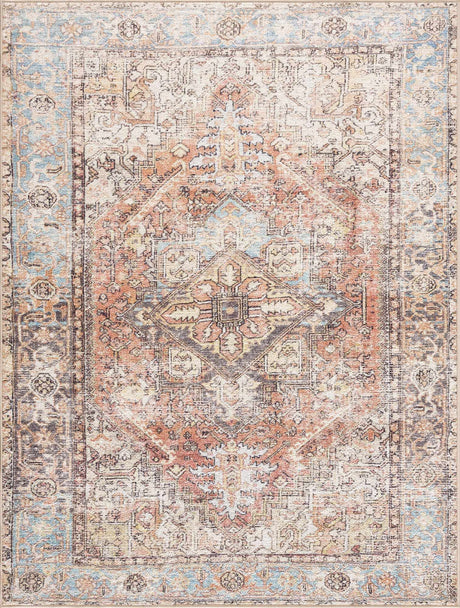 Beck Peach Washable Area Rug - Ornate Home