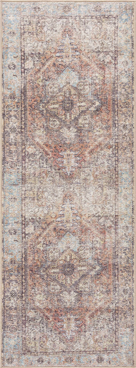 Beck Peach Washable Area Rug - Ornate Home