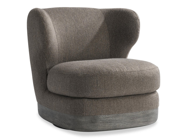 Beck Tadon Cerused/Brown Fabric Swivel Chair - Ornate Home