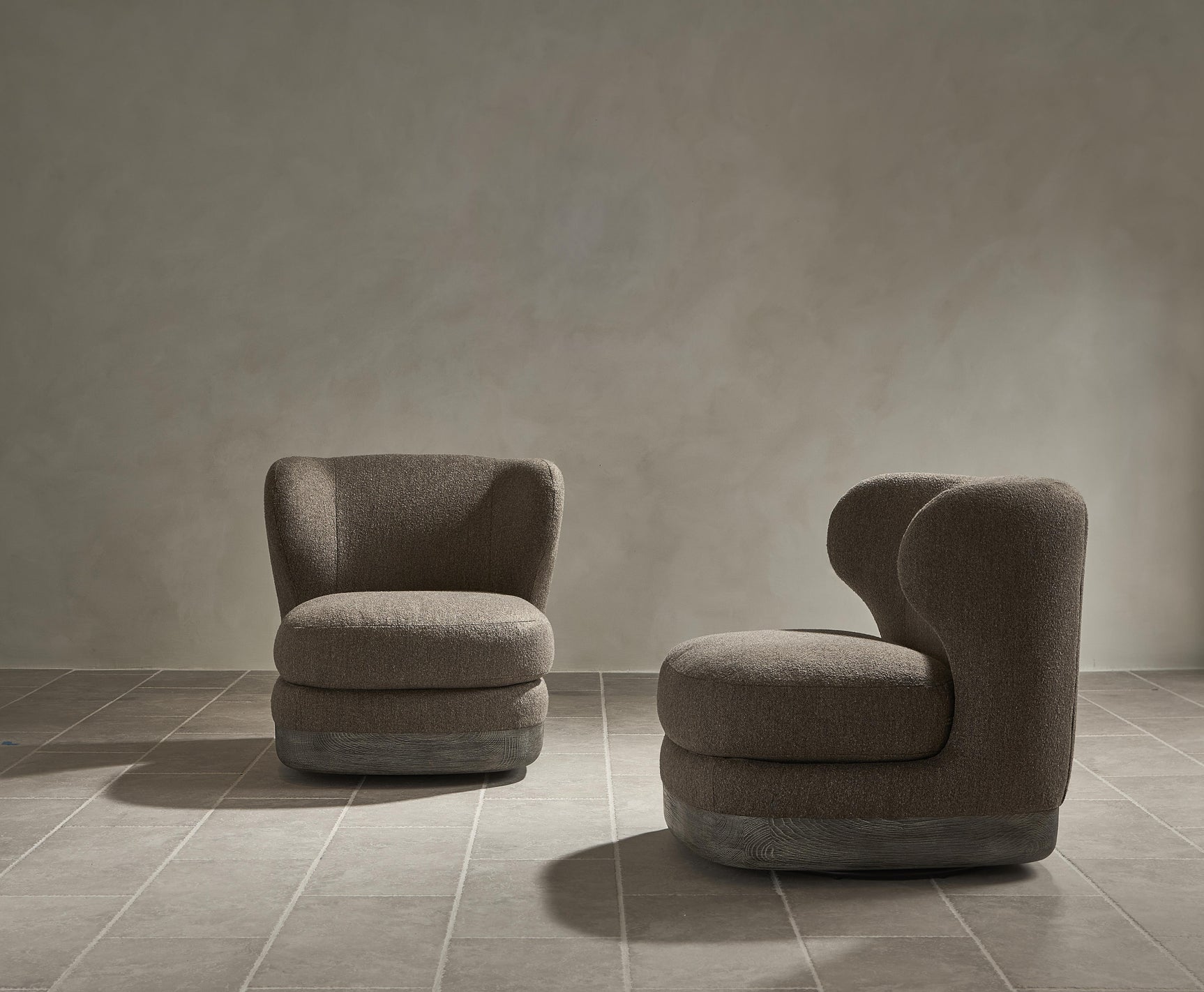 Beck Tadon Cerused/Brown Fabric Swivel Chair - Ornate Home