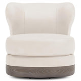 Beck Tadon Cerused/White/Cream Leather Swivel Chair - Ornate Home