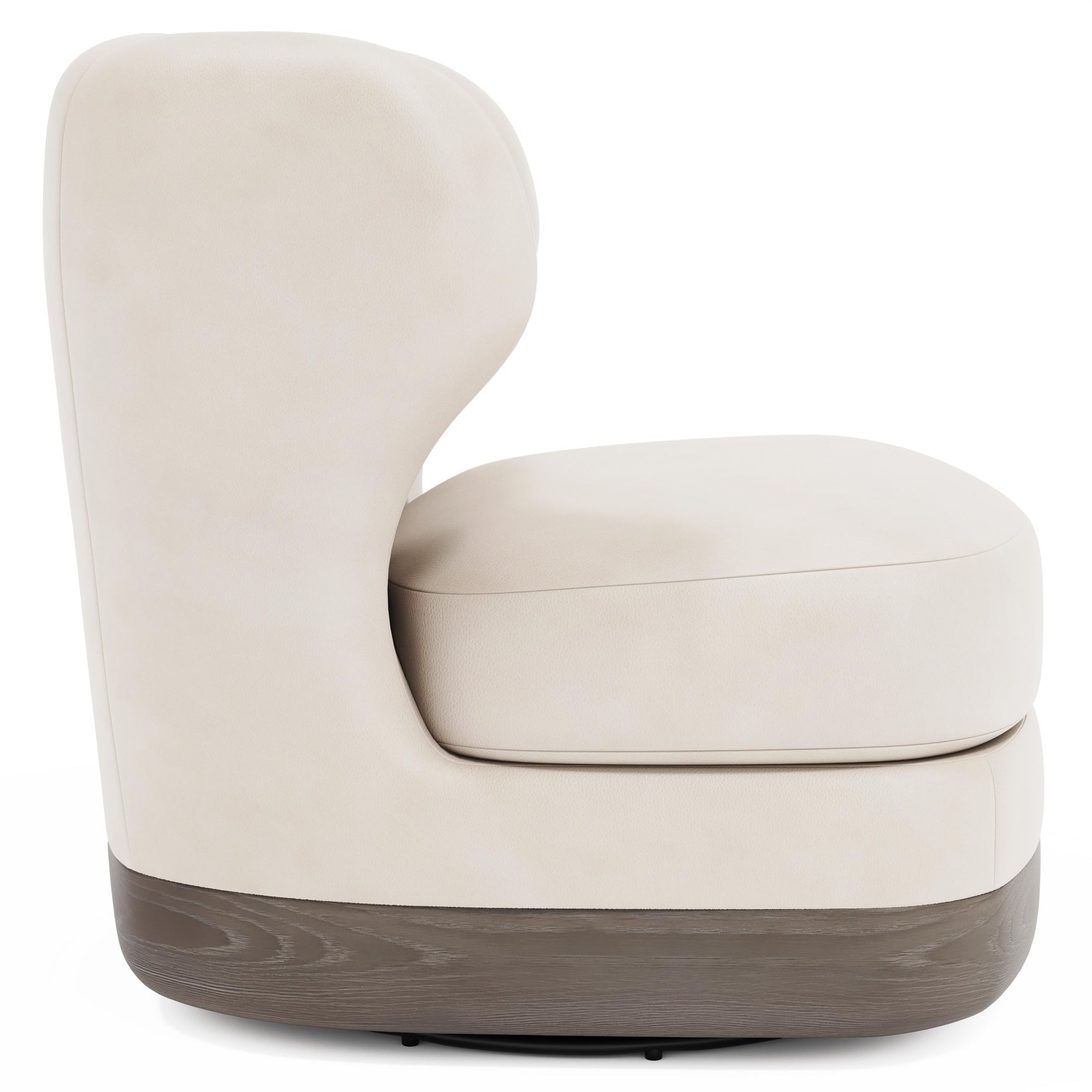 Beck Tadon Cerused/White/Cream Leather Swivel Chair - Ornate Home