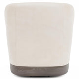 Beck Tadon Cerused/White/Cream Leather Swivel Chair - Ornate Home