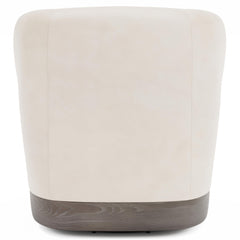 Beck Tadon Cerused/White/Cream Leather Swivel Chair - Ornate Home