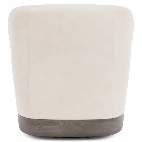 Beck Tadon Cerused/White/Cream Leather Swivel Chair - Ornate Home