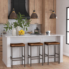 Beck Woodtone Industrial Bar Stool - Ornate Home