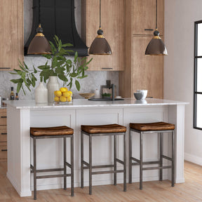 Beck Woodtone Industrial Bar Stool - Ornate Home