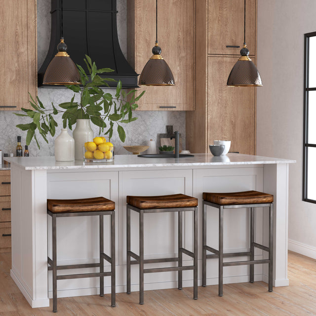 Beck Woodtone Industrial Bar Stool - Ornate Home
