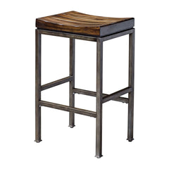 Beck Woodtone Industrial Bar Stool - Ornate Home