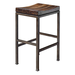 Beck Woodtone Industrial Bar Stool - Ornate Home