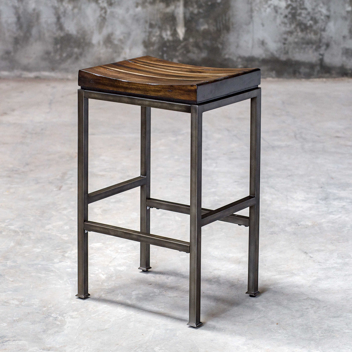 Beck Woodtone Industrial Bar Stool - Ornate Home