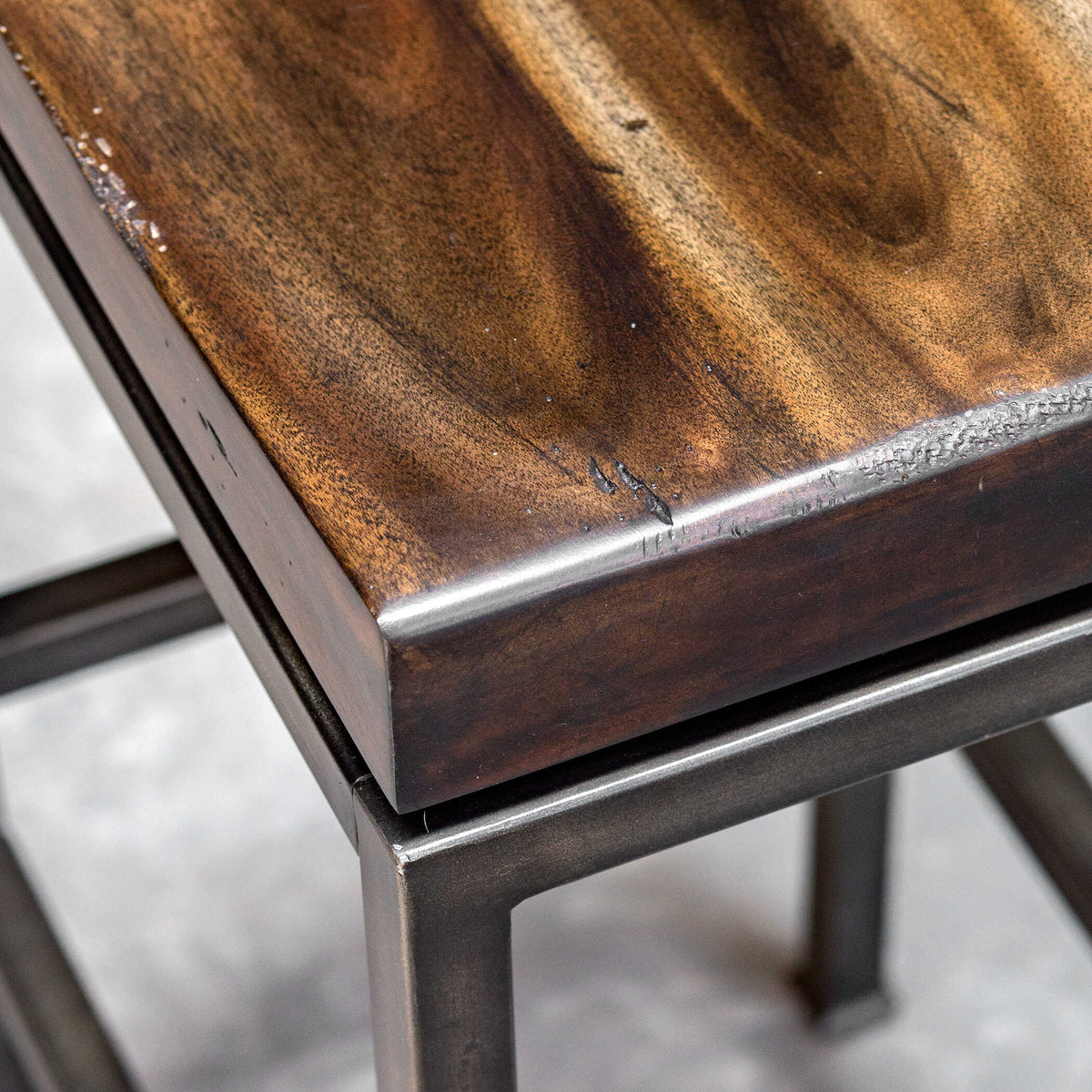 Beck Woodtone Industrial Bar Stool - Ornate Home