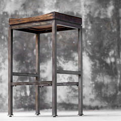 Beck Woodtone Industrial Bar Stool - Ornate Home