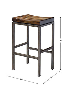Beck Woodtone Industrial Bar Stool - Ornate Home