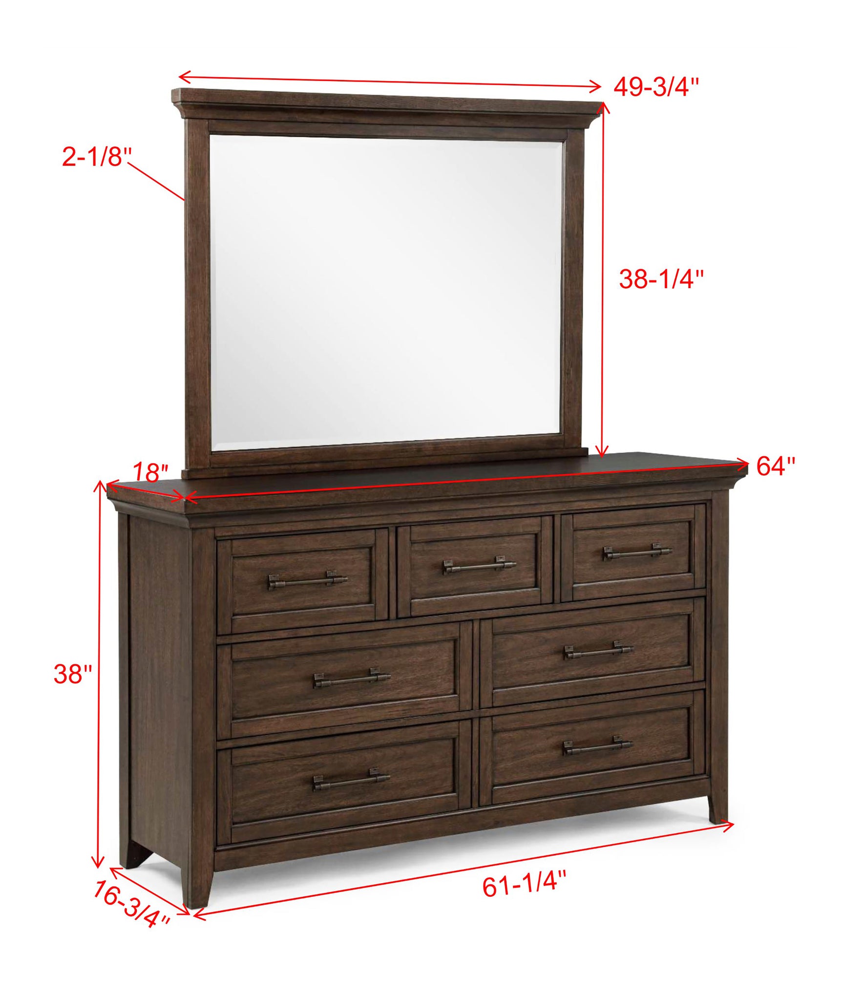 Beckett Brown Dresser and Mirror - Ornate Home