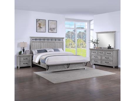 Beckett Rustic Gray Footboard Bench Panel Bedroom Set - Ornate Home