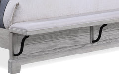 Beckett Rustic Gray Footboard Bench Panel Bedroom Set - Ornate Home