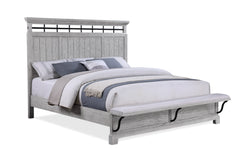 Beckett Rustic Gray Footboard Bench Panel Bedroom Set - Ornate Home