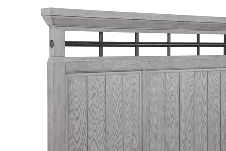 Beckett Rustic Gray King Footboard Bench Panel Bed - Ornate Home