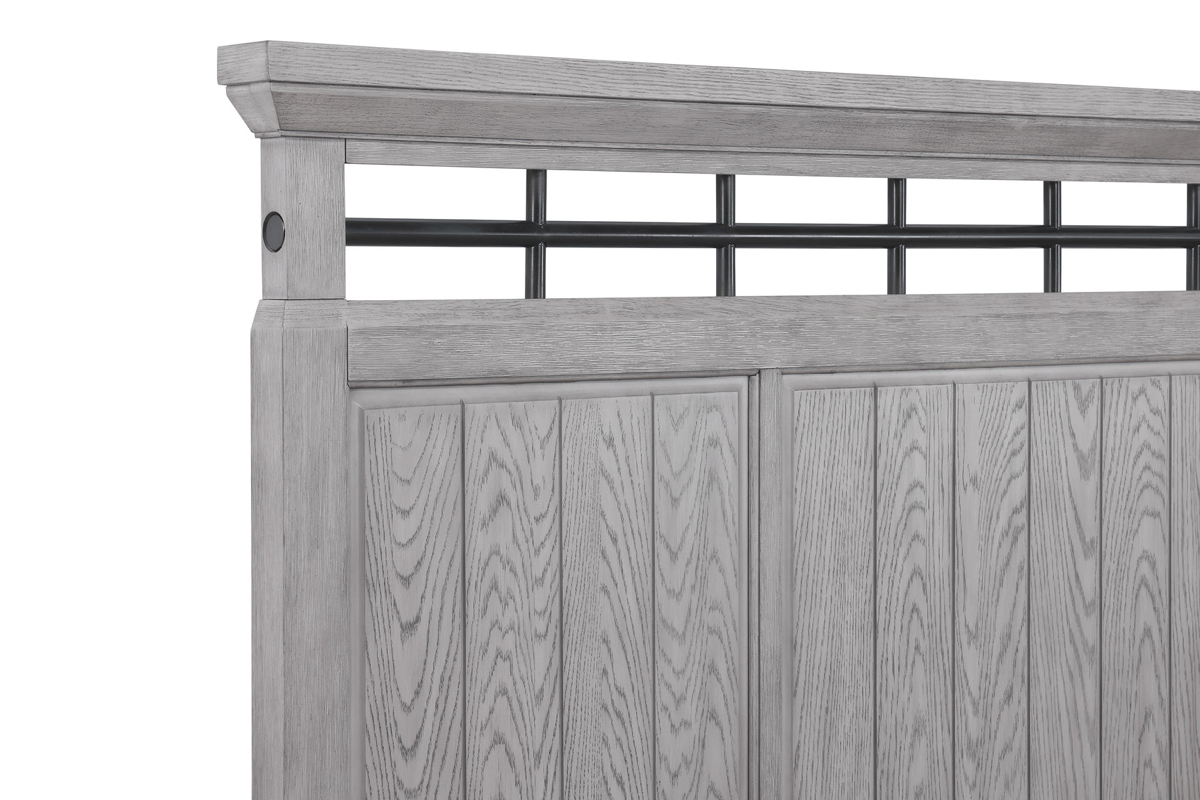 Beckett Rustic Gray Queen Footboard Bench Panel Bed - Ornate Home