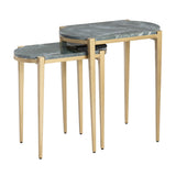 Beckham Green/Gold 2-Piece Nested Accent Tables - Ornate Home