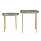 Beckham Green/Gold 2-Piece Nested Accent Tables - Ornate Home