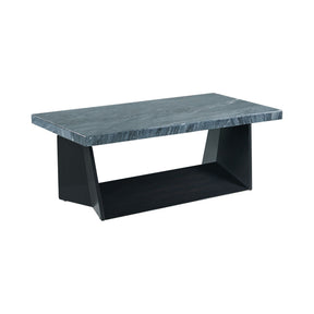 Beckley Dark Marble/Dark Espresso Coffee Table - Ornate Home