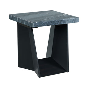 Beckley Dark Marble/Dark Espresso End Table - Ornate Home