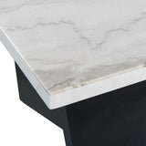 Beckley White/Dark Espresso End Table with Marble Top - Ornate Home