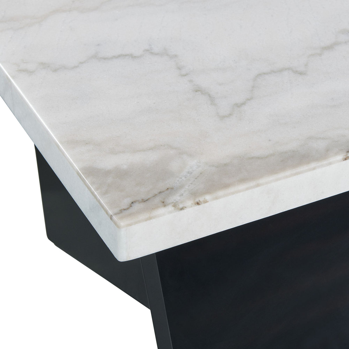 Beckley White/Dark Espresso End Table with Marble Top - Ornate Home