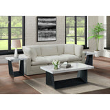Beckley White/Dark Espresso End Table with Marble Top - Ornate Home