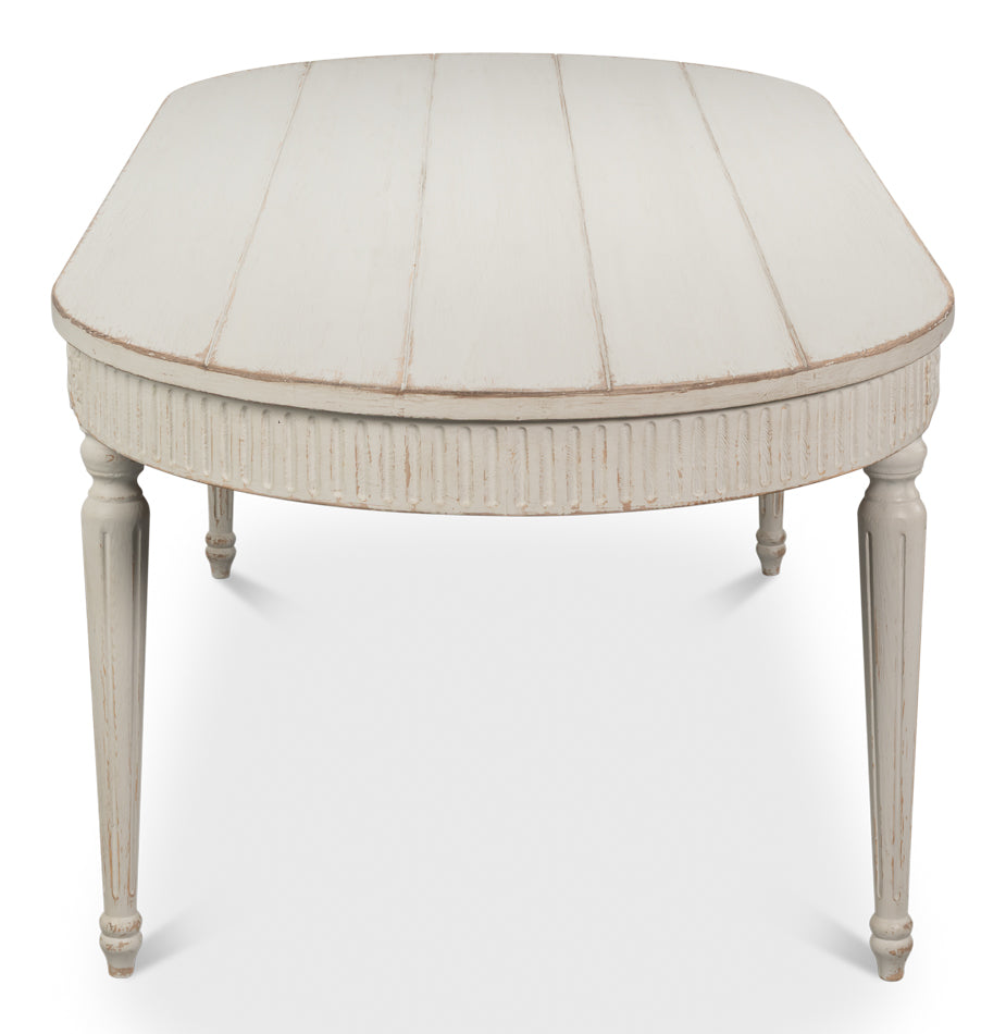 Bedford White French Antique Reproduction Dining Table - Ornate Home