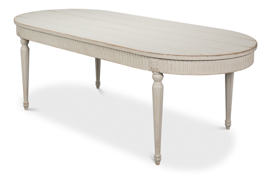 Bedford White French Antique Reproduction Dining Table - Ornate Home