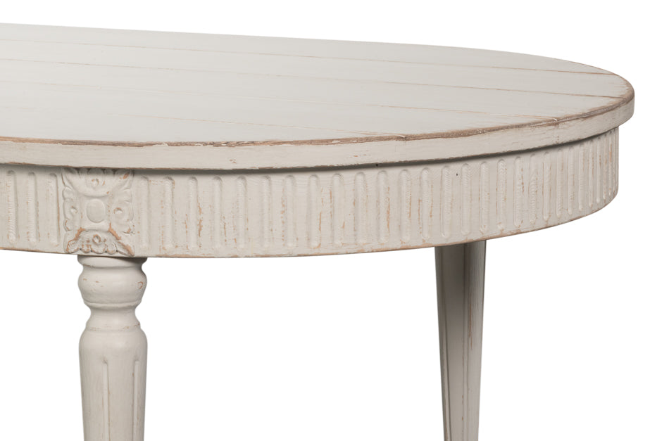 Bedford White French Antique Reproduction Dining Table - Ornate Home