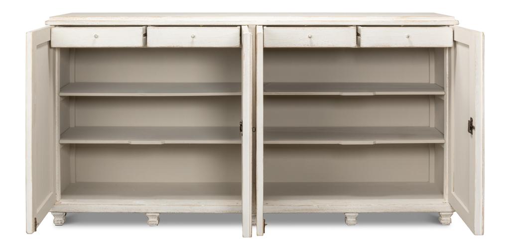 Beecher White Sideboard With 4 Doors - Ornate Home
