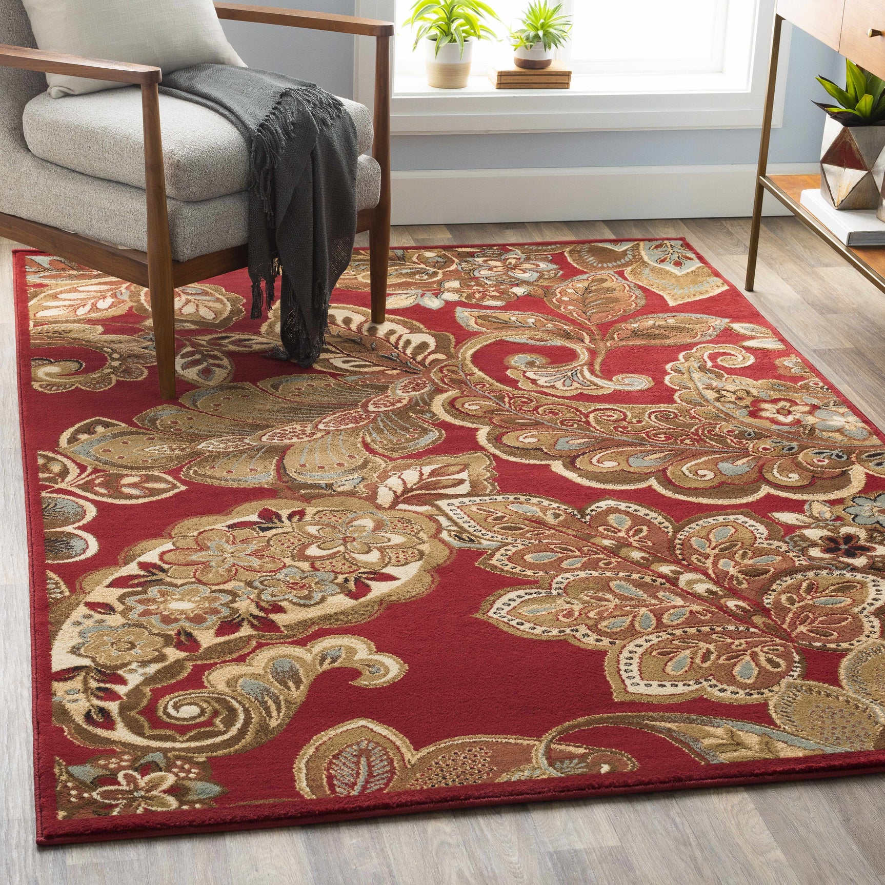 Beedeville Red Floral Rug - Ornate Home