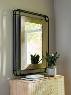 Beelman Black/Brown Accent Mirror - Ornate Home