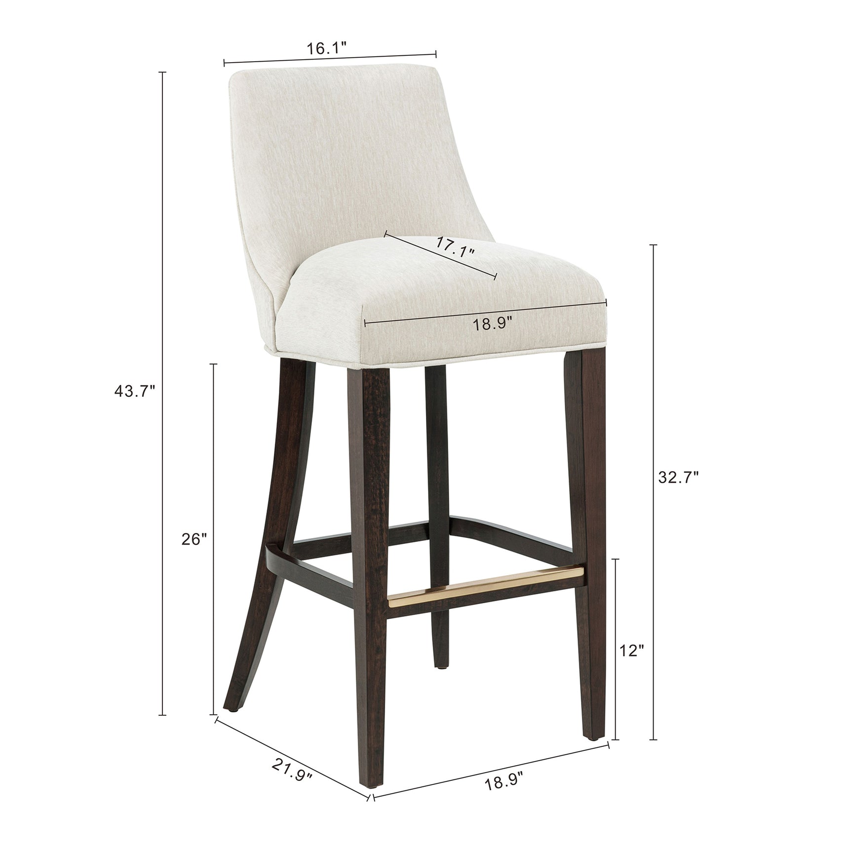 Beever Barstool in Cream - Ornate Home