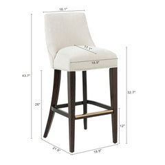 Beever Barstool in Cream (set of 2) - Ornate Home