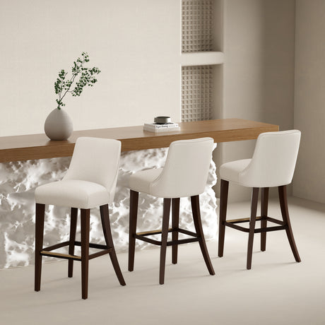 Beever Barstool in Cream (set of 3) - Ornate Home