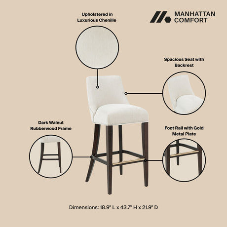 Beever Barstool in Cream (set of 3) - Ornate Home