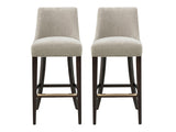 Beever Barstool in Taupe (set of 2) - Ornate Home