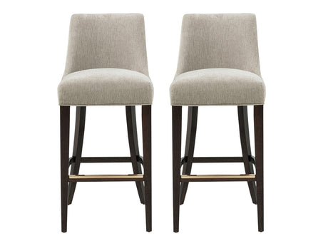 Beever Barstool in Taupe (set of 2) - Ornate Home