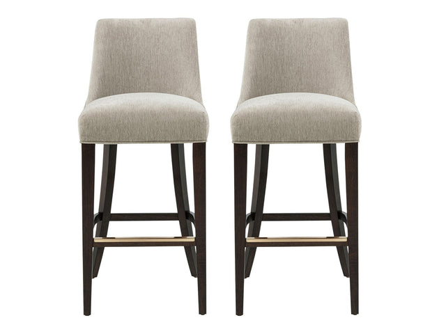 Beever Barstool in Taupe (set of 2) - Ornate Home