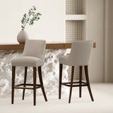 Beever Barstool in Taupe (set of 2) - Ornate Home