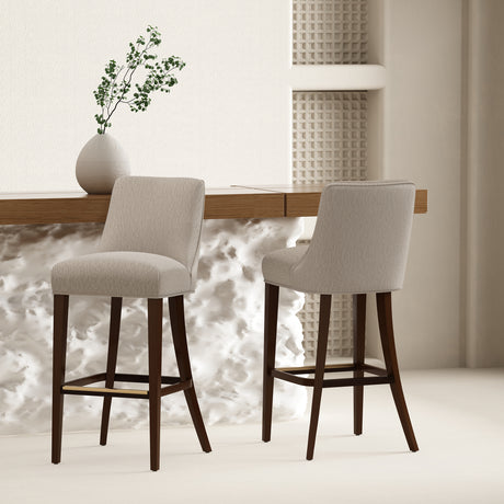 Beever Barstool in Taupe (set of 2) - Ornate Home