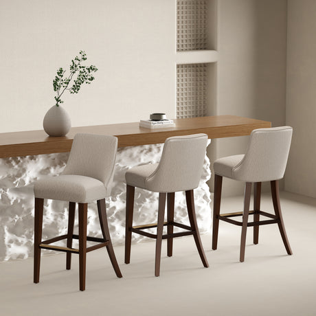 Beever Barstool in Taupe (set of 3) - Ornate Home